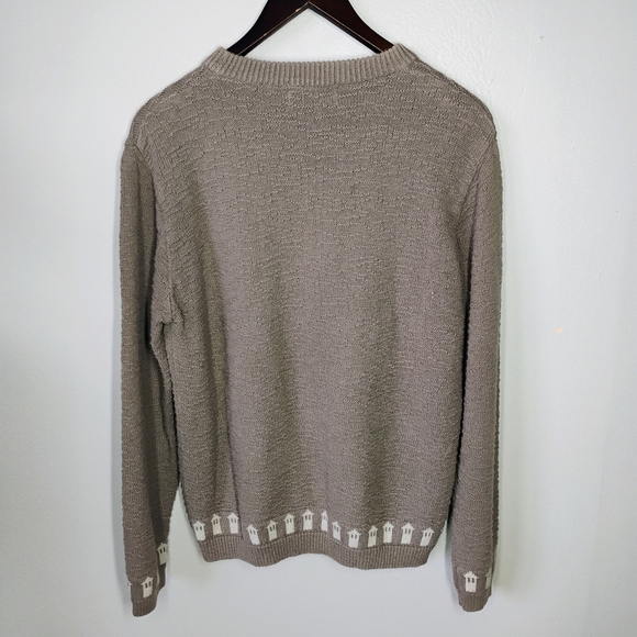 Vintage Le Moda Maine Lighthouse Embroidered Sweater Medium Fisherman Grandma - Picture 4 of 12